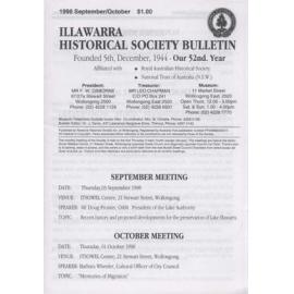 Illawarra Historical Society Bulletin September-October 1998