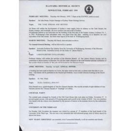 Illawarra Historical Society Bulletin February 1999
