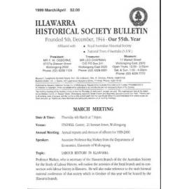 Illawarra Historical Society Bulletin March-April 1999