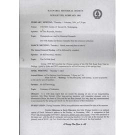 Illawarra Historical Society Bulletin February 2001