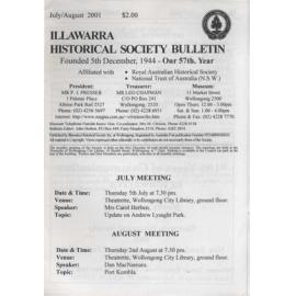 Illawarra Historical Society Bulletin July-August 2001
