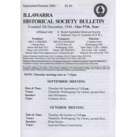 Illawarra Historical Society Bulletin September-October 2001