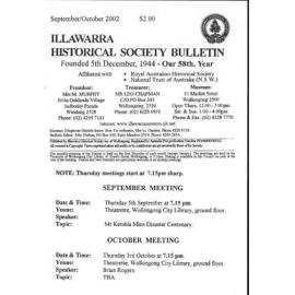 Illawarra Historical Society Bulletin September-October 2002