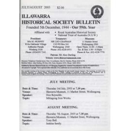 Illawarra Historical Society Bulletin July-August 2003