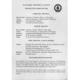 Illawarra Historical Society Bulletin February 2004