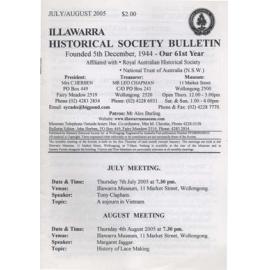 Illawarra Historical Society Bulletin July-August 2005