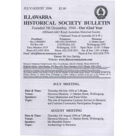 Illawarra Historical Society Bulletin July-August 2006