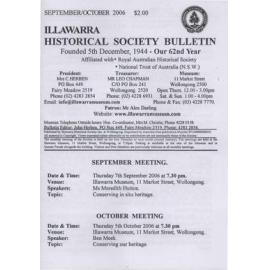 Illawarra Historical Society Bulletin September-October 2006