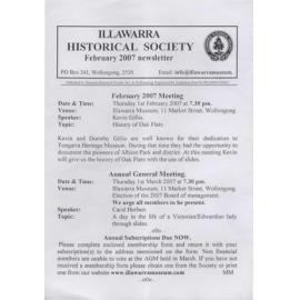 Illawarra Historical Society Bulletin February 2007