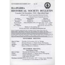 Illawarra Historical Society Bulletin November-December 2007