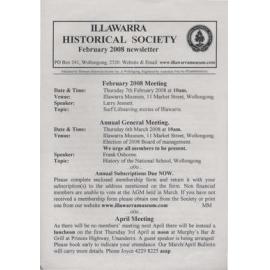 Illawarra Historical Society Bulletin February 2008