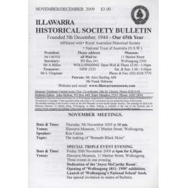 Illawarra Historical Society Bulletin November-December 2009