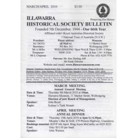 Illawarra Historical Society Bulletin March-April 2010