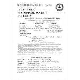 Illawarra Historical Society Bulletin November-December 2013