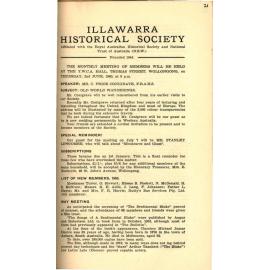 Illawarra Historical Society Bulletin May 1960