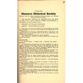 Illawarra Historical Society Bulletin June 1960