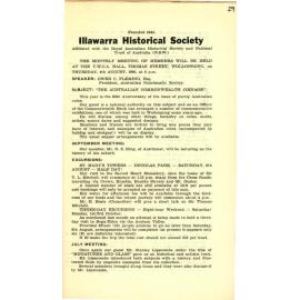 Illawarra Historical Society Bulletin July 1960