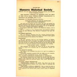 Illawarra Historical Society Bulletin September 1960