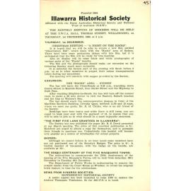 Illawarra Historical Society Bulletin November 1960