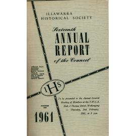 16th Annual Report of the Illawarra Historical Society 1960
