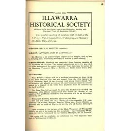Illawarra Historical Society Bulletin March 1961