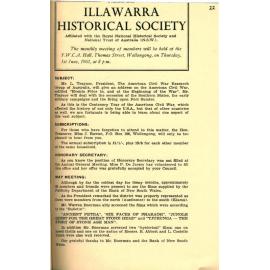 Illawarra Historical Society Bulletin May 1961