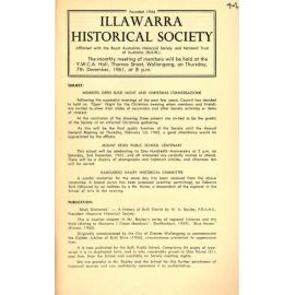 Illawarra Historical Society Bulletin November 1961