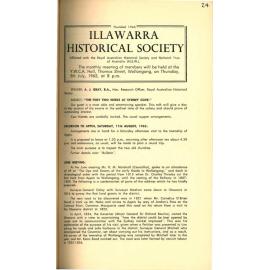 Illawarra Historical Society Bulletin June 1962