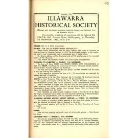 Illawarra Historical Society Bulletin October 1962