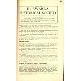 Illawarra Historical Society Bulletin November 1962