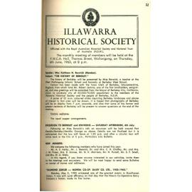 Illawarra Historical Society Bulletin May 1963