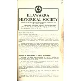 Illawarra Historical Society Bulletin August 1963