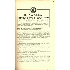 Illawarra Historical Society Bulletin March 1964