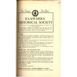 Illawarra Historical Society Bulletin July 1965