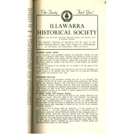 Illawarra Historical Society Bulletin November 1967