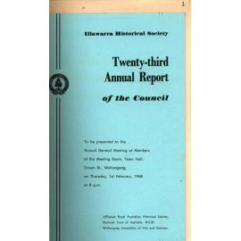 23rd Annual report of the Illawarra Historical Society 1967