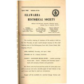 Illawarra Historical Society Bulletin April 1968