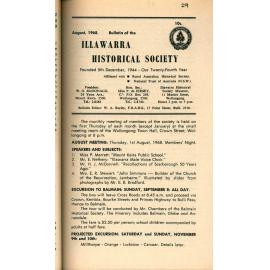 Illawarra Historical Society Bulletin August 1968