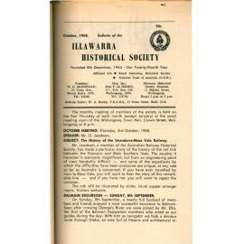 Illawarra Historical Society Bulletin October 1968