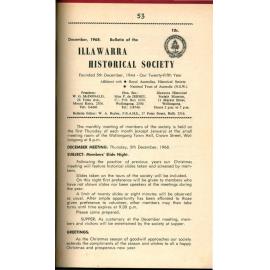 Illawarra Historical Society Bulletin December 1968