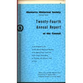 24th Annual Report of the Illawarra Historical Society 1968