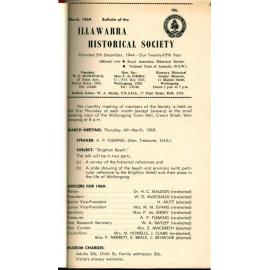 Illawarra Historical Society Bulletin March 1969