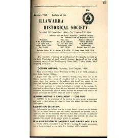 Illawarra Historical Society Bulletin October 1969