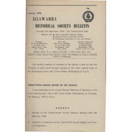 Illawarra Historical Society Bulletin January 1970