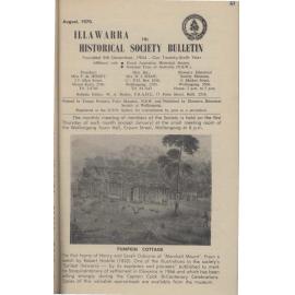 Illawarra Historical Society Bulletin August 1970