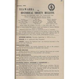 Illawarra Historical Society Bulletin September 1970