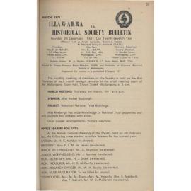 Illawarra Historical Society Bulletin March 1971