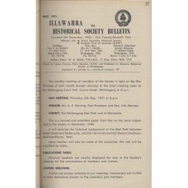 Illawarra Historical Society Bulletin May 1971
