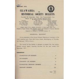 27th Annual Report of the Illawarra Historical Society 1971