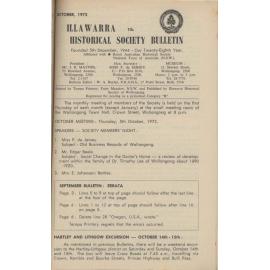 Illawarra Historical Society Bulletin October 1972